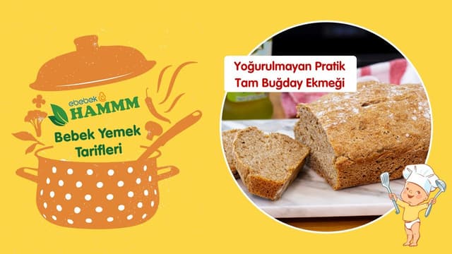 Yoğurulmayan Pratik Tam Buğday Ekmeği | Bebek Yemek Tarifleri | Hammm Vakti image